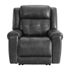 Asstd National Brand Dakota Power Leather Recliner In Black