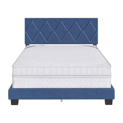 Asstd National Brand Danica Wooden Platform Bed In Blue