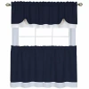 Asstd National Brand Darcy 3-pc. Rod Pocket Kitchen Curtains & Drapes Window Set In Blue