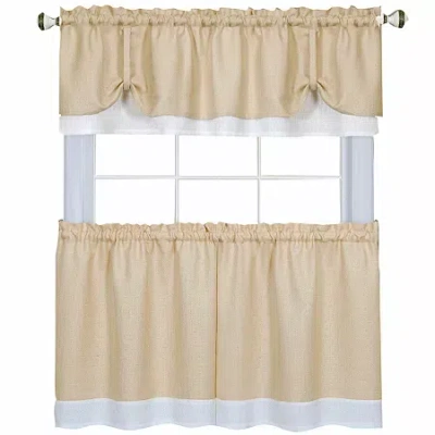 Asstd National Brand Darcy 3-pc. Rod Pocket Kitchen Curtains & Drapes Window Set In Brown