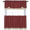 Asstd National Brand Darcy 3-pc. Rod Pocket Kitchen Curtains & Drapes Window Set In Red