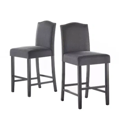 Asstd National Brand Darren 2-pc. Counter Height Upholstered Bar Stool In Black