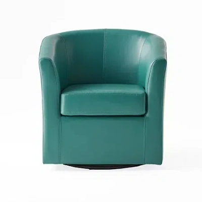 Asstd National Brand Daymian Curved Slope Arm Chair In Green