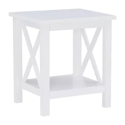 Asstd National Brand Delavan Storage End Table In White