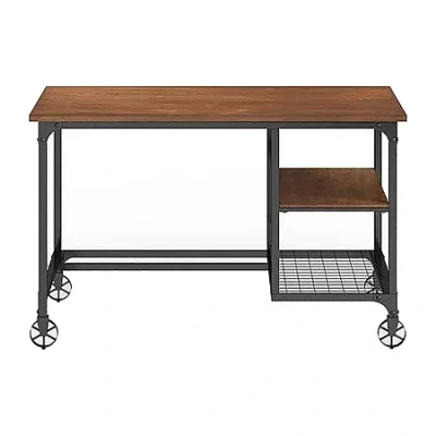Asstd National Brand Deller 2 Shelves Writing Desk In Black