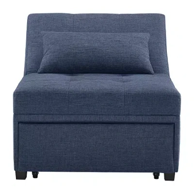 Asstd National Brand Demarco Folding Sleeper Ottoman In Blue