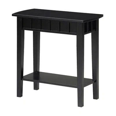 Asstd National Brand Dennis End Table With Shelf In Black