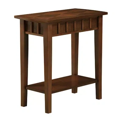 Asstd National Brand Dennis End Table With Shelf In Brown