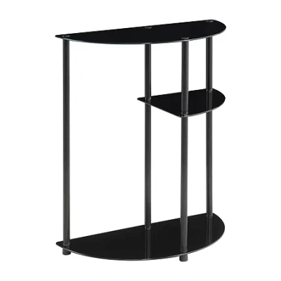 Asstd National Brand Design2go Glass Top Metal Console Table In Black