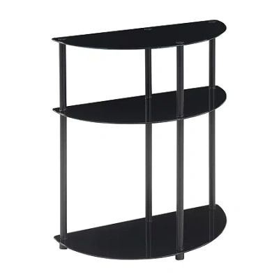 Asstd National Brand Design2go Glass Top Metal Console Table In Black