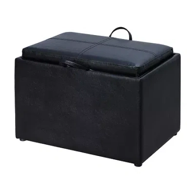 Asstd National Brand Designs 4 Comfort Accent Storage Ottoman In Black