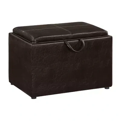 Asstd National Brand Designs 4 Comfort Accent Storage Ottoman In Brown