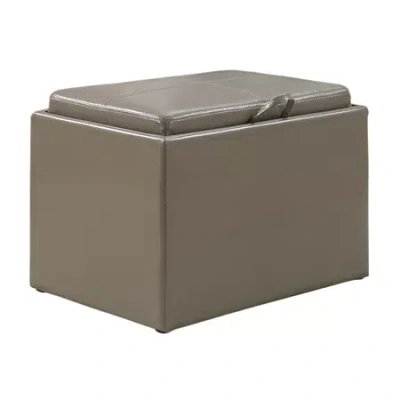 Asstd National Brand Designs 4 Comfort Accent Storage Ottoman In Gray