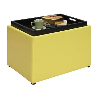 Asstd National Brand Designs 4 Comfort Accent Storage Ottoman In Yellow