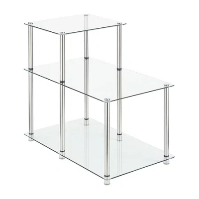 Asstd National Brand Designs2go Living Room Collection Glass Chairside Table In White