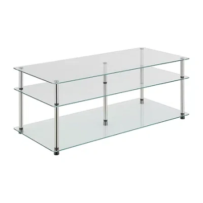 Asstd National Brand Designs2go Living Room Collection Glass Coffee Table In White