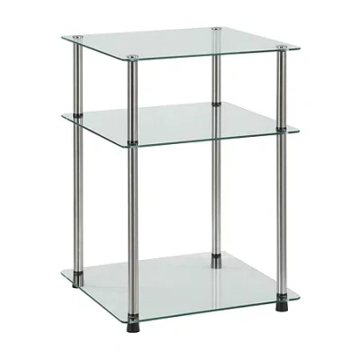 Asstd National Brand Designs2go Living Room Collection Glass End Table In White