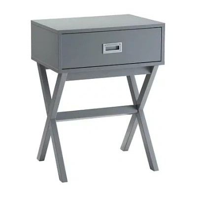 Asstd National Brand Designs2go Living Room Collection Storage 1-drawer End Table In Gray