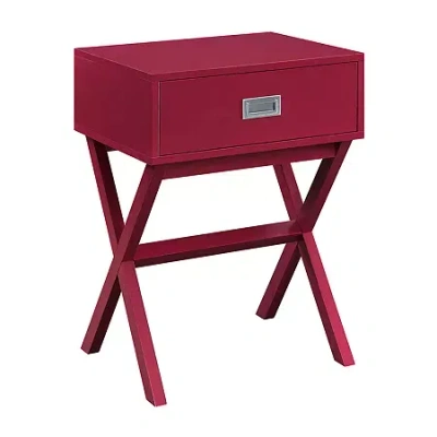 Asstd National Brand Designs2go Living Room Collection Storage 1-drawer End Table In Red