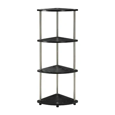 Asstd National Brand Designs2go No Tools 4-shelf Corner Unit Bookshelf In Black