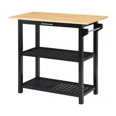 Asstd National Brand Designs2go Wood-top Kitchen Island In Black