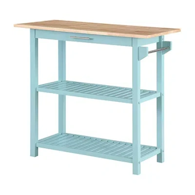 Asstd National Brand Designs2go Wood-top Kitchen Island In Blue