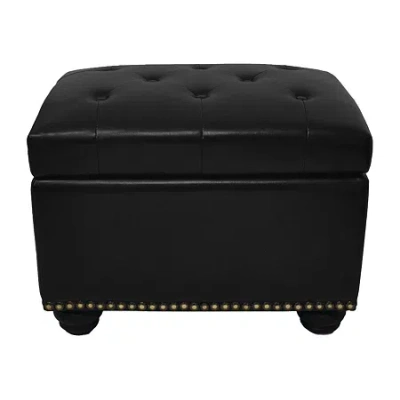 Asstd National Brand Designs4comfort 5th Avenue Storage Ottoman In Black