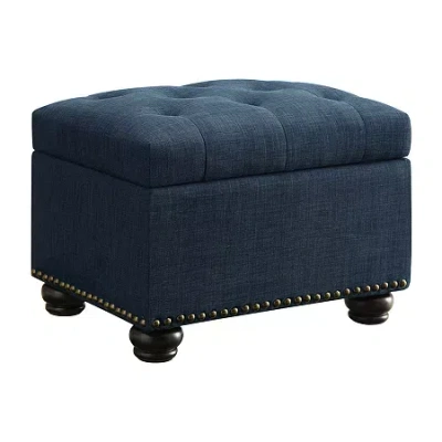 Asstd National Brand Designs4comfort 5th Avenue Storage Ottoman In Blue