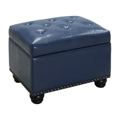Asstd National Brand Designs4comfort 5th Avenue Tufted Storage Ottoman In Blue