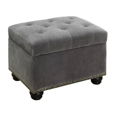 Asstd National Brand Designs4comfort 5th Avenue Tufted Storage Ottoman In Gray