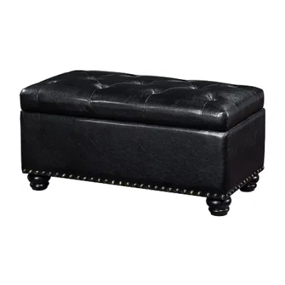 Asstd National Brand Designs4comfort 7th Avenue Storage Ottoman In Black