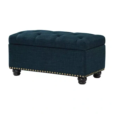 Asstd National Brand Designs4comfort 7th Avenue Storage Ottoman In Blue