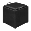 Asstd National Brand Designs4comfort Cushioned Ottoman In Black