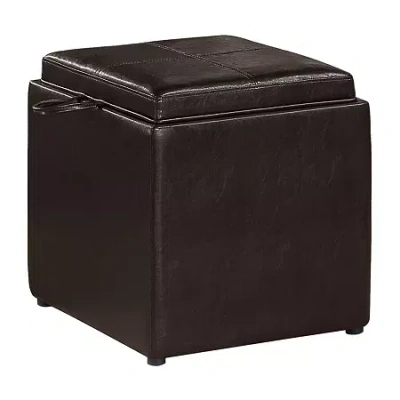 Asstd National Brand Designs4comfort Cushioned Ottoman In Brown