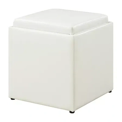 Asstd National Brand Designs4comfort Cushioned Ottoman In White