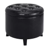 Asstd National Brand Designs4comfort Round Ottoman In Black