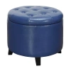Asstd National Brand Designs4comfort Round Ottoman In Blue