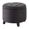 Asstd National Brand Designs4comfort Round Ottoman In Gray