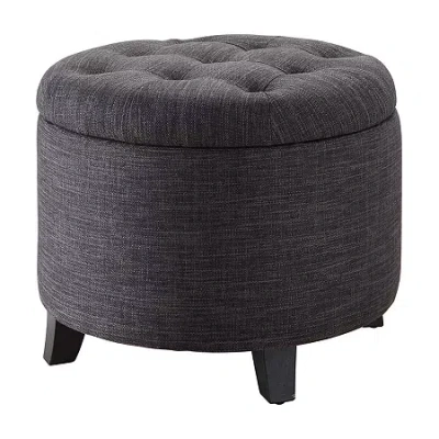 Asstd National Brand Designs4comfort Round Ottoman In Gray