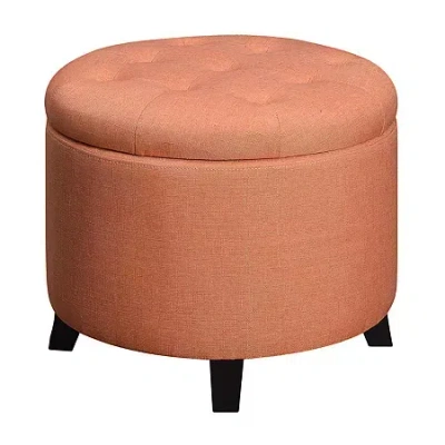 Asstd National Brand Designs4comfort Round Ottoman In Pink