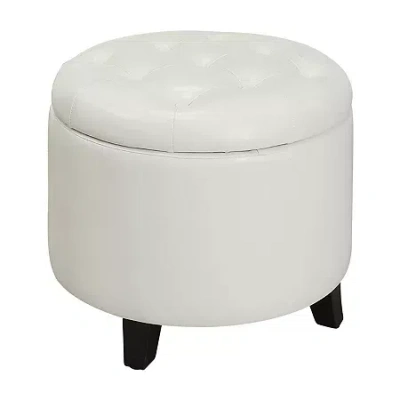 Asstd National Brand Designs4comfort Round Ottoman In White