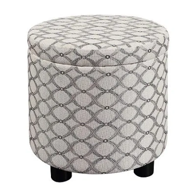 Asstd National Brand Designs4comfort Round Storage Ottoman In Sand