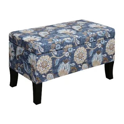 Asstd National Brand Designs4comfort Storage Lift-top Ottoman In Blue