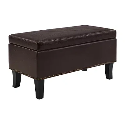 Asstd National Brand Designs4comfort Storage Lift-top Ottoman In Brown