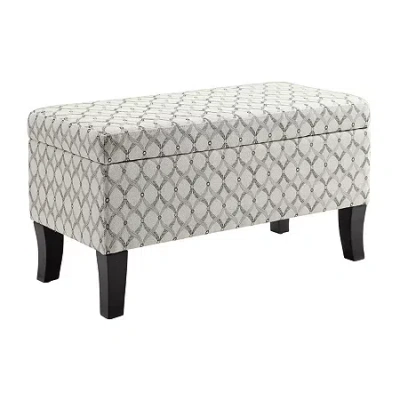 Asstd National Brand Designs4comfort Storage Lift-top Ottoman In White
