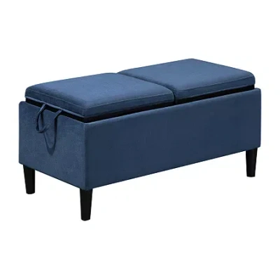 Asstd National Brand Designs4comfort Storage Ottoman In Blue