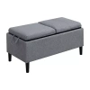 Asstd National Brand Designs4comfort Storage Ottoman In Gray