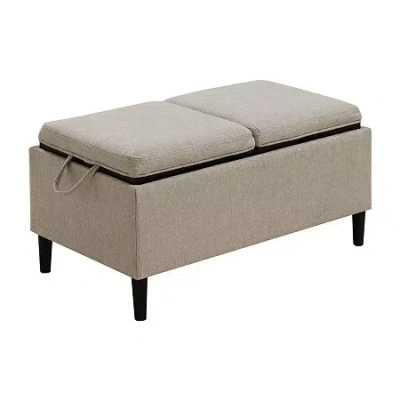 Asstd National Brand Designs4comfort Storage Ottoman In Sand
