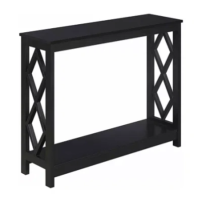 Asstd National Brand Diamond Console Table In Black