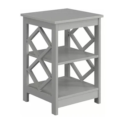 Asstd National Brand Diamond Living Room Collection Storage End Table In Gray